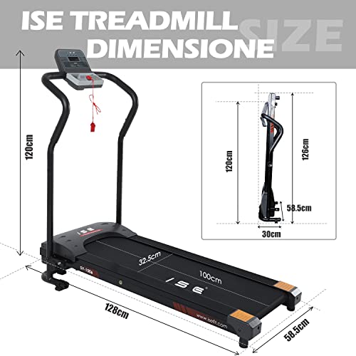 ISE Cinta de Correr Electrica Plegable Profesional, Caminadora Eléctrica en Casa con Pantalla, Cinta de Andar Soporte de Botella para Hogar Oficina motorizada 750W, Cinta Andar Plegable SY-1006