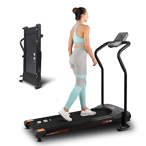 ISE Cinta de Correr Electrica Plegable Profesional, Caminadora Eléctrica en Casa con Pantalla, Cinta de Andar Soporte de Botella para Hogar Oficina motorizada 750W, Cinta Andar Plegable SY-1006