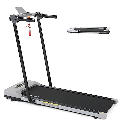 ISE Cinta de correr eléctrica plegable profesional para casa o oficina, 1-12 KM/H, motor silencioso de 0,65 HP, 15 programas de entrenamiento, pantalla LED, cinta de correr deportiva para apartamentos