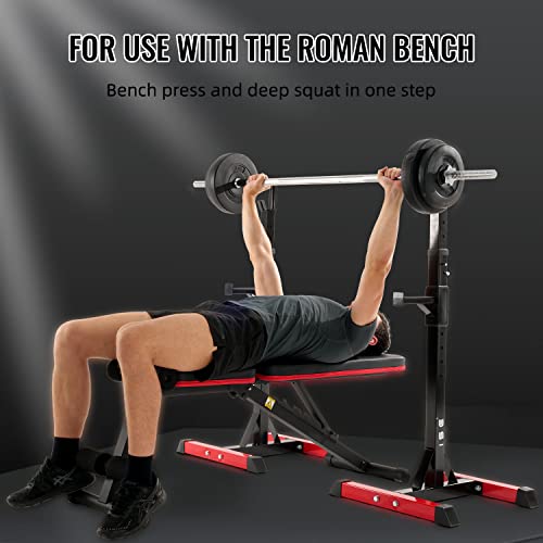 ISE Soporte Barra Pesas Estante de Barra con Pesas Ajustable, rack musculación Squat Rack Stand Gym para Fitness, Soporte de Levantamiento Gimnasio para Banco de Peso, Máx 120kg, SY-RK1001