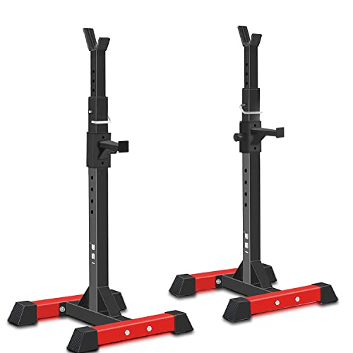 ISE Soporte Barra Pesas Estante de Barra con Pesas Ajustable, rack musculación Squat Rack Stand Gym para Fitness, Soporte de Levantamiento Gimnasio para Banco de Peso, Máx 120kg, SY-RK1001