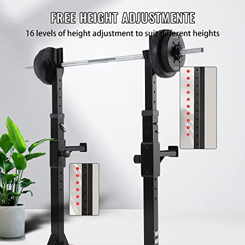 ISE Soporte Barra Pesas Estante de Barra con Pesas Ajustable, rack musculación Squat Rack Stand Gym para Fitness, Soporte de Levantamiento Gimnasio para Banco de Peso, Máx 120kg, SY-RK1001