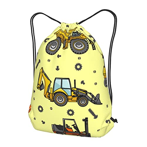 IUBBKI Mochila con cordón impermeable con diseño de girasoles de caballo, bolsa de cuerda resistente al agua, bolsa de deporte, bolsa de gimnasio, maquinaria de equipo pesado, Como se muestra en la