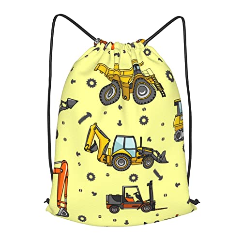 IUBBKI Mochila con cordón impermeable con diseño de girasoles de caballo, bolsa de cuerda resistente al agua, bolsa de deporte, bolsa de gimnasio, maquinaria de equipo pesado, Como se muestra en la