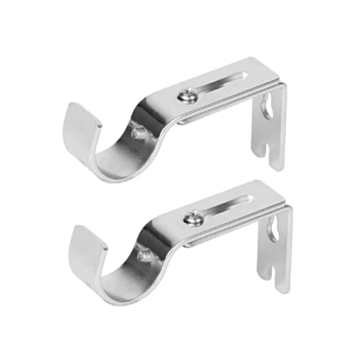 IUDWCG 2 Pcs Soportes de barra de cortina de metal ajustable soportes de pared, soportes de barra de cortina con tornillos para la oficina en casa, armario del dormitorio, armario, cuarto de baño