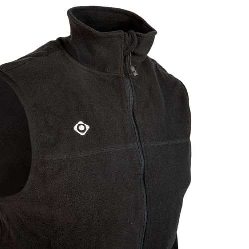 Izas - Chaleco de Forro Polar para Hombre - Chaqueta sin Mangas con Cuello Alto - Forro Polar de Invierno Ligero y Secado Rápido - Ideal para Actividades al Aire Libre - Padru Vest Negro - M