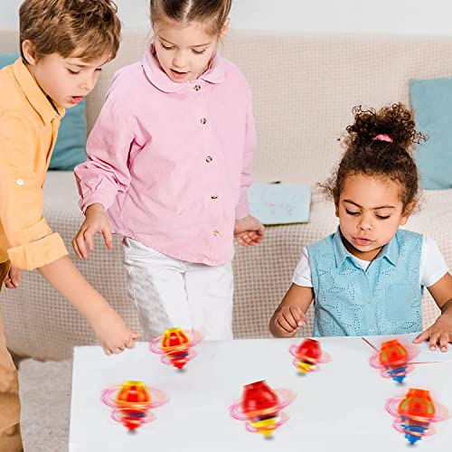 Jadyon 12 Peonza trompo, Juguetes para niños, Juego de peonzas, LED Spinning Tops Fidget Juguetes para niños, Juguetes para aliviar el estrés, Niños, Niñas, Fiesta cumpleaños favores (A)