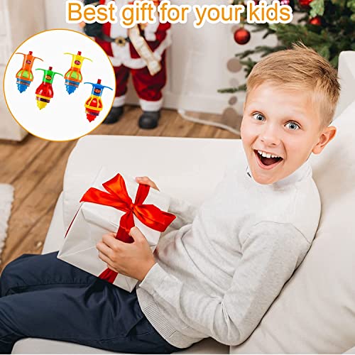 Jadyon 12 Peonza trompo, Juguetes para niños, Juego de peonzas, LED Spinning Tops Fidget Juguetes para niños, Juguetes para aliviar el estrés, Niños, Niñas, Fiesta cumpleaños favores (A)