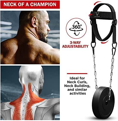 JAG GEARS Entrenador De Cuello - Entrenamiento De Cuello, 7 Mm, Neopreno, Acolchado Con Cadena De Acero Ajustable De 110 Cm De Largo, Para Gimnasio, Carreras, Boxeo, Entrenamiento De Cuello