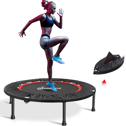 Jandecfit Trampolín,40 Pulgadas Plegable Cama Elástica Fitness Fitness Trampolín es Apto Para Uso Exterior e Interior,Adecuado Para Adult Trampolín Profesional Para Jardín Gimnasio ，Peso Máximo 150 kg