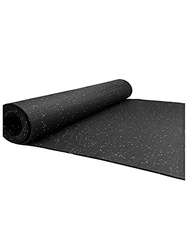 JARDIN202 - Esterilla de Ejercicio Moteado Blanco - Fitness especial para Gimnasios | SPORT PREMIUM | Base Negra | 1'25m (Ancho) x 1m (Largo) (4mm de altura)