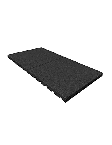 JARDIN202 - Loseta de Caucho Antivibración | Especial para Exterior y Gimnasios | Suelos Infantiles | Fitness | 100 x 100 x 1,5 cm (Negra)