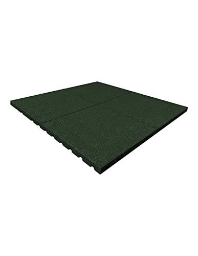 JARDIN202 - Loseta de Caucho Antivibración | Especial para Exterior y Gimnasios | Suelos Infantiles | Fitness | 50 x 50 x 2 cm (Verde)