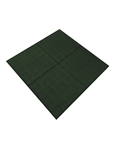 JARDIN202 - Loseta de Caucho Antivibración | Especial para Exterior y Gimnasios | Suelos Infantiles | Fitness | 50 x 50 x 2 cm (Verde)