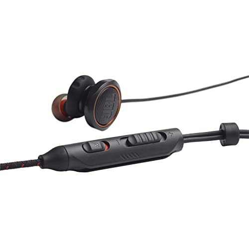 JBL Quantum 50 Auriculares intraaurales para videojuegos, con potenciador de sonido y silenciador de micrófono para hacer tus partidas más divertidas, compatible con todas las plataformas, en negro