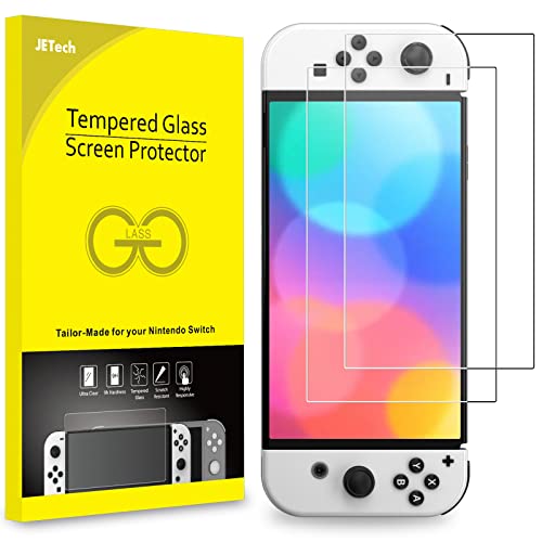 JETech Protector Pantalla Compatible con Nintendo Switch (Modelo OLED) Versión 2021 de 7 Pulgadas, Película de Cristal Vidrio Templado, 2 Unidades