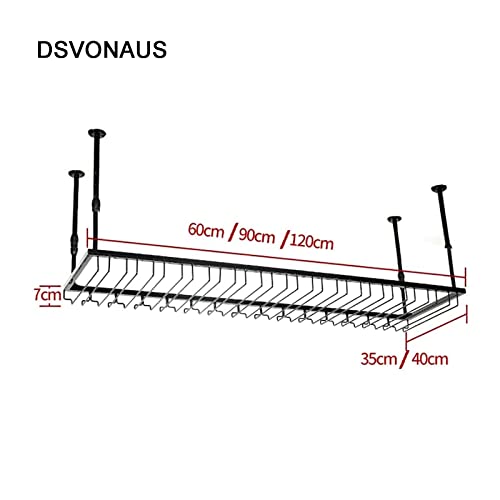 JHGJBJ Soportes para Copas Sostenedor del Vidrio de Vino del cubilete Colgando Estante Bar Escritorio Club (Color : Negro, Tamaño : 120 * 40cm)