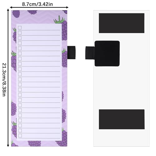 JIANTA Bloc de Notas Magnético para Nevera con Bolígrafo, 4 Pack Lista de la Compra con Iman, Planner Notebook, Diseño de Estilo Frutas, Adecuado para Hogar, Aula y Oficina