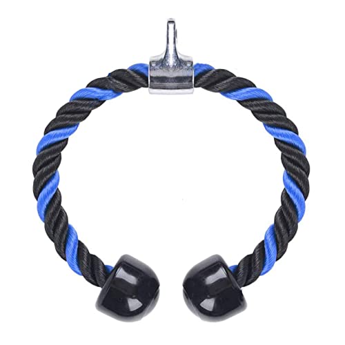 jiuzcare Cuerda Triceps 70cm Triceps Cuerda de Nailon Tricep Rope Tríceps Cable Pull Down Cuerda para Ejercicios de Biceps y Tríceps Cuerda de Entrenamiento Tríceps para Bíceps, Tríceps, Fitness, Azul