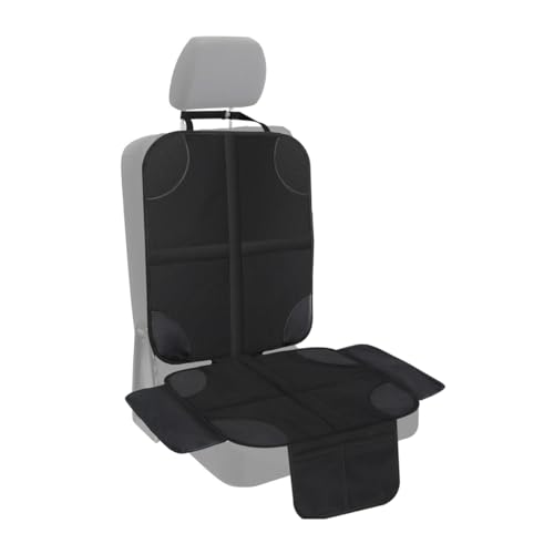 JNNJ Protector Asiento Coche, Protector Asiento Coche Silla Bebe, Impermeable Protector De Asiento Trasero Coche con Organizador Bolsillos, Antideslizante Seguro Protege La Tapicería Coches(Negro)