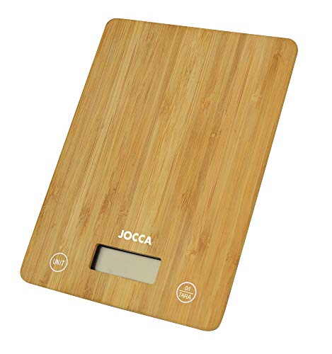 Jocca - Tabla de cortar de cocina con bandeja Resistente Báscula Cocina con Pantalla LCD, Tablero Bambú Higiénico, Tablas de Cocina 36x27,5x4, Utensilios de Cocina Originales, SE0170