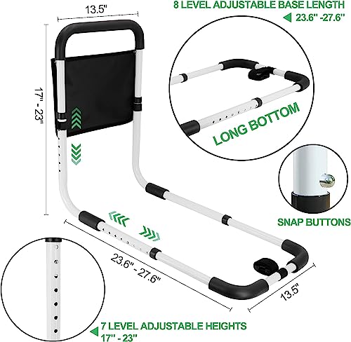 Jolitac Barandilla de seguridad para cama, barandilla de cama ajustable en altura con bolsillo de almacenamiento, barra de agarre para discapacitados, personas mayores, ancianos, personas necesitadas
