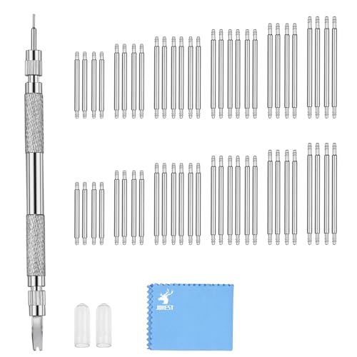 JOREST Reloj Herramienta de la Barra de Resorte, Kit Reparación Reloj, Herramienta de Reemplazo de Correa, 56PCS (16-26mm) Barras de Resorte