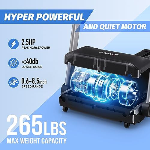 JOROTO Cinta de Correr Plegable Eléctrica en Casa, Cinta de Andar Profesional Que Ahorra Espacio 2.5HP, 0.5-14km/h, Cinta Andadora con Bluetooth y Aplicación, Capacidad de Carga 120KG