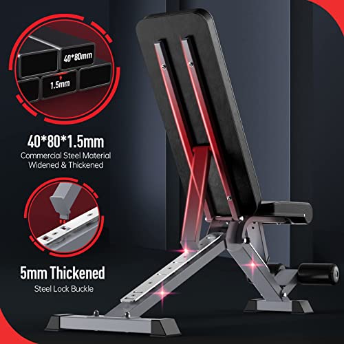 JOROTO MD60 Banco De Pesas Ajustable – Banco De Entrnamiento De Musculación Plegable De Capacidad De 360 kg Para Bench Press De Cuerpo Completo