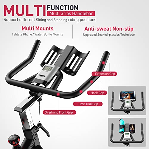 JOROTO X2 Bicicleta Estática con Potente Freno Magnético y Transmisión por Correa, Bicicleta Indoor con Resistencia Continua, Incluida la Pantalla LCD (Pantalla en Km)