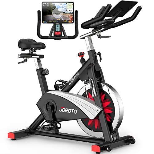 JOROTO X2PRO Bicicleta Estática con Bluetooth y Disco Inercia 16kg, Bicicleta de Ciclismo Interior con Resistencia Magnética Legible, Soporte para Tableta y Pantalla LCD, peso máx 150kg