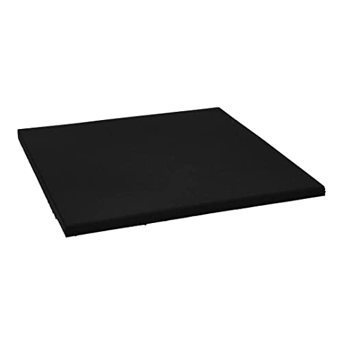 JOWY PACKS Losetas de Caucho Negra Maciza 15mm, 50cm x 50cm Ancho. Losetas para Gimnasio y Parques Infantiles. 100% SBR, Material Reciclado… (1 loseta (0,25m2))