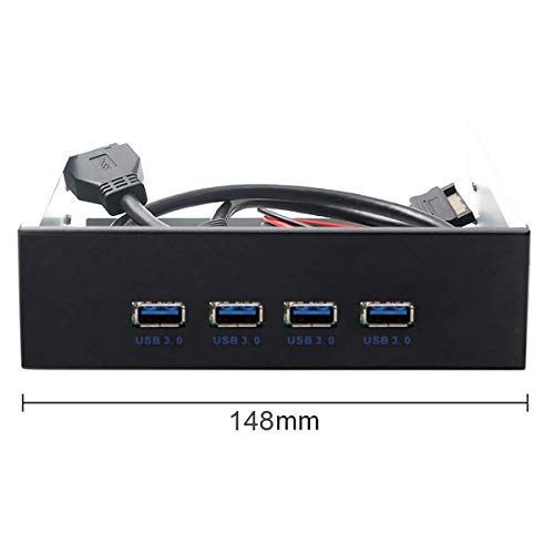 JSER U3-110 BD8-80 Xiwai USB 3.0 HUB 4 Puertos Panel Frontal a Placa Base 20Pin Conector Cable para bahía CD-ROM de 5.25 Pulgadas