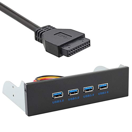 JSER U3-110 BD8-80 Xiwai USB 3.0 HUB 4 Puertos Panel Frontal a Placa Base 20Pin Conector Cable para bahía CD-ROM de 5.25 Pulgadas