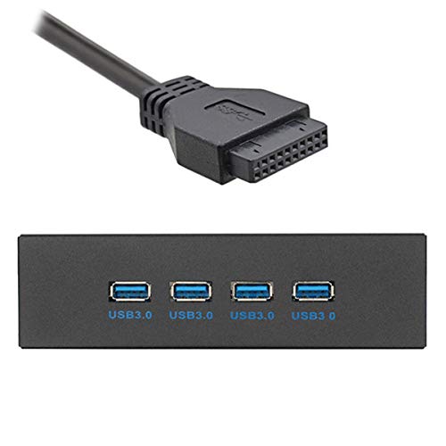 JSER U3-110 BD8-80 Xiwai USB 3.0 HUB 4 Puertos Panel Frontal a Placa Base 20Pin Conector Cable para bahía CD-ROM de 5.25 Pulgadas