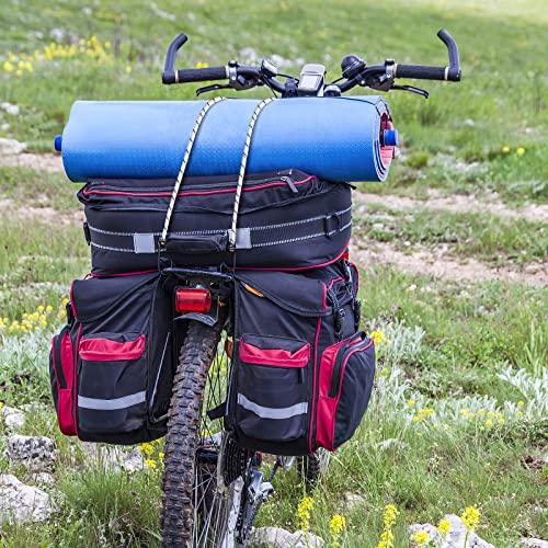 Juego de 10 Cuerdas Elásticas con Gancho, 4 Tamaños de Ganchos Elásticos, Cuerda Elástica con Gancho para Lonas, Portaequipajes, Coches y Bicicletas, Arañas Elásticas Militares