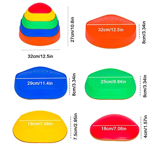 Juego de 4 escalones para niños, piedras de equilibrio apilables para niños, juego de carreras de obstáculos con textura antideslizante, ejercicio de equilibrio y coordinación, entrenamiento de