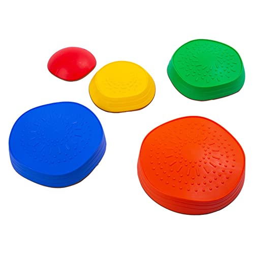 Juego de 4 escalones para niños, piedras de equilibrio apilables para niños, juego de carreras de obstáculos con textura antideslizante, ejercicio de equilibrio y coordinación, entrenamiento de