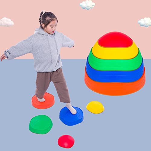 Juego de 4 escalones para niños, piedras de equilibrio apilables para niños, juego de carreras de obstáculos con textura antideslizante, ejercicio de equilibrio y coordinación, entrenamiento de