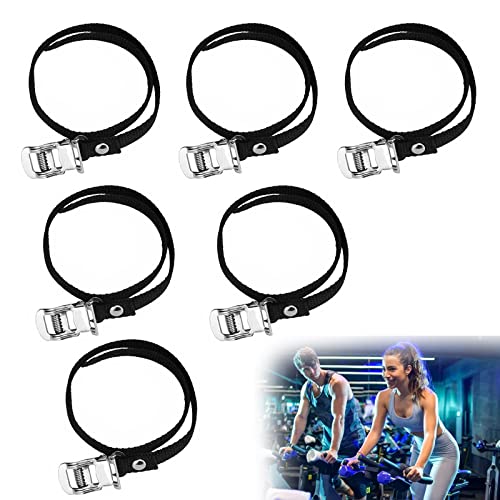 Juego de 6 Correas tensoras para Pedales de Bicicleta, con Hebilla de Metal para la mayoría de Bicicletas, Bicicletas de montaña, VTC, BMX, Bicicletas de Spinning, en casa o en el Gimnasio