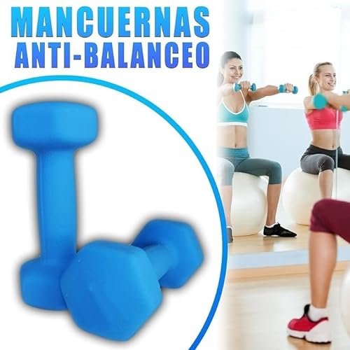 Juego de Mancuernas de 1kg 2 kg y 3 kg + cintas elásticas, kit de 6 pesas con soporte para entrenar en casa, gym en casa.