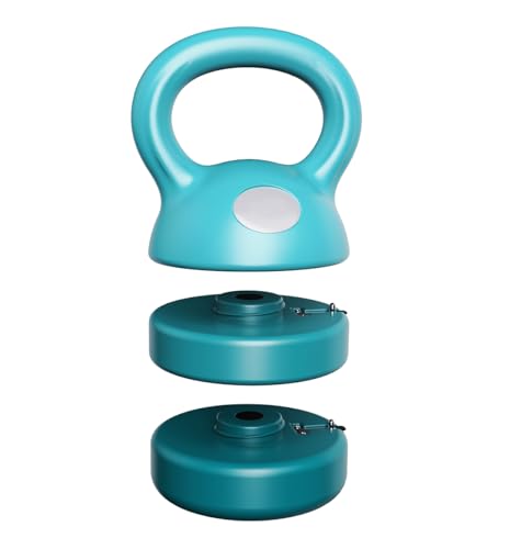 Juego de pesas rusas ajustables de 5,4 kg, pesas rusas de entrenamiento de fuerza para hombres y mujeres, gimnasio en casa, 4 ajustes diferentes, 2,3/3,6/4,1/5,4 kg (azul)