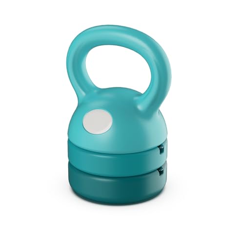 Juego de pesas rusas ajustables de 5,4 kg, pesas rusas de entrenamiento de fuerza para hombres y mujeres, gimnasio en casa, 4 ajustes diferentes, 2,3/3,6/4,1/5,4 kg (azul)