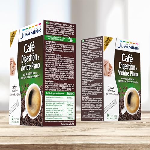 JUVAMINE - Café Vientre Plano y Digestión - Café 100% Arábica Con Alcachofa - Sabor Intenso - Tueste Mediano