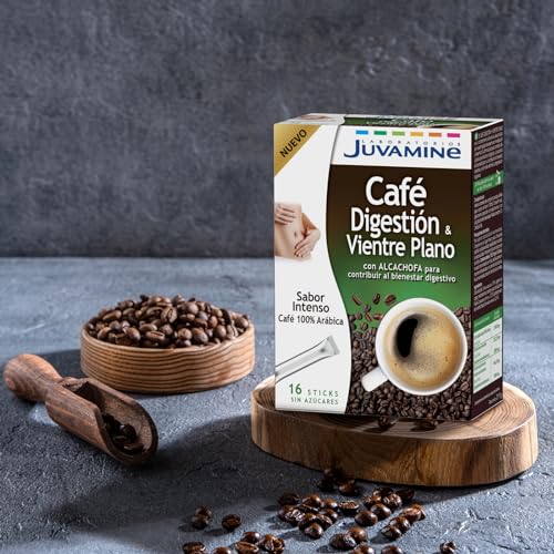 JUVAMINE - Café Vientre Plano y Digestión - Café 100% Arábica Con Alcachofa - Sabor Intenso - Tueste Mediano