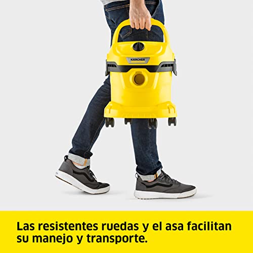 Kärcher Aspirador en seco y húmedo WD 2 Plus V-12/4/18/C, función soplado, depósito de plástico: 12 l, Manguera aspiración: 1,8 m, Incluye: Filtros y Boquilla para Suelo y Ranuras