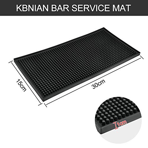 KBNIAN Alfombra de Servicio para Bar Estera de Servicio Rectangular de PVC Antideslizante Accesorios para Barra de Bar para Guardar Vajillas Drenar en Bar Cafetería Restaurante Cocina - Negro, 15*30cm