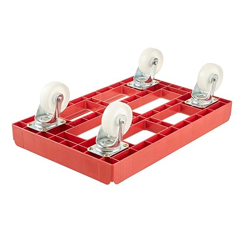 keeeper Rolf Plataforma con Ruedas para Transporte de Cajas o cestas, Carga máxima: 300 kg, Rojo, 61 x 41 x 19 cm