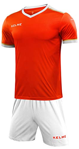 KELME S/S Football Set Conjunto Equipaciones, Hombre, Neon Orange/White, S