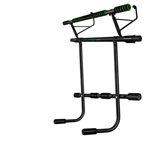 KESSER® 4en1 Barra de dominadas Premium Incl Dip-Station & Power Ropes, Barra de Puerta Plegable, colgado Seguro del Marco de la Puerta, Barra de dominadas para Crossfit, Verde